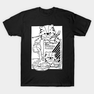 Tigre Desayuno, Great - Blanco y Negro T-Shirt